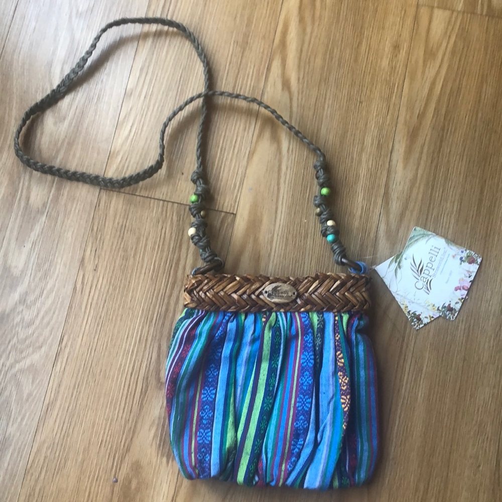 Cappelli Straworld Fabric Bottom Crossbody NWT
